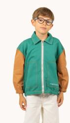 Tinycottons gyerek pamutkabát COLOR BLOCKED JACKET zöld, SS25-208 - zöld 128