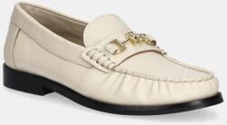 Tommy Hilfiger bőr mokaszin SOFT LEATHER HORSEBIT LOAFER bézs, női, lapos talpú, FW0FW08414 - bézs Női 41