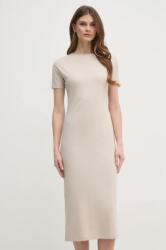 Calvin Klein pamut ruha bézs, midi, testhezálló, K20K208299 - bézs S