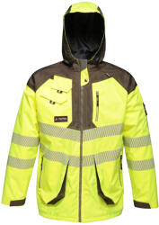 Regatta Férfi kabát HiVis vízálló fényvisszaverő parka S szürke|sárga