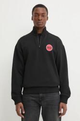 HUGO BOSS pamut melegítőfelső fekete, férfi, nyomott mintás, 50530649 - fekete XL