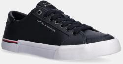 Tommy Hilfiger bőr sportcipő CORE CORPORATE VULC LEATHER sötétkék, FM0FM05399 - sötétkék Férfi 40