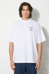 Marcelo Burlon pamut póló MCBM Slogan Over Tee fehér, férfi, nyomott mintás, CMAA054F24JER0070145 - fehér M