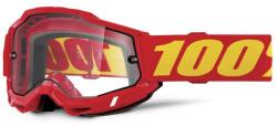 100% - Accuri 2 Szemüveg - Enduro Moto Piros - Átlátszó plexivel