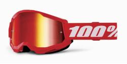 100% - Strata 2 Junior Szemüveg - Piros - Piros tükrös plexivel