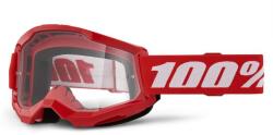 100% - Strata 2 USA Szemüveg - Piros - Átlátszó plexivel - tornadohelmets - 16 070 Ft
