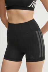 adidas Performance edzős rövidnadrág Optime fekete, nyomott mintás, magas derekú, JG6144 - fekete L