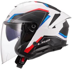 LS2 Casca de motociclete deschisa LS2 OF618 Verso II Air alb-albastru-rosu (LS366182026-MASTER)