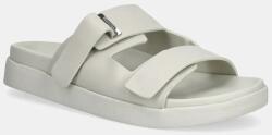 Calvin Klein bőr papucs FLAT ADJ SLIDE EYELET bézs, női, HW0HW02489 - bézs Női 40