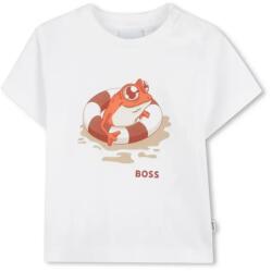 HUGO BOSS baba pamut póló fehér, nyomott mintás, J52110 - fehér 81