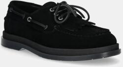 HUGO velúr mokaszin Chaol - fekete Férfi 44