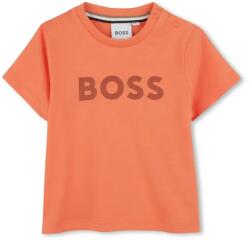 HUGO BOSS baba pamut póló narancssárga, nyomott mintás, J52105 - narancssárga 94