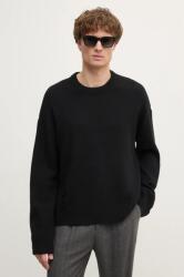 Zadig&Voltaire gyapjú pulóver meleg, férfi, fekete, KMSW00711 - fekete XL