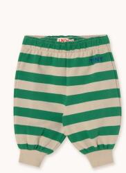 Tinycottons baba pamut melegítőnadrág STRIPES BABY SWEATPANT zöld, mintás, SS25-127 - zöld 86