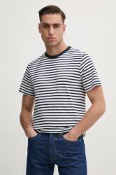 Pepe Jeans pamut póló CANE sötétkék, férfi, mintás, PM509391 - sötétkék M