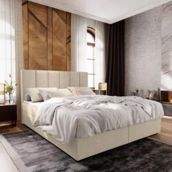  Pat tapițat boxspring MERALIS 160x200 cm bej Saltele: Saltea cu arcuri Bonell