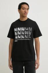 MSGM pamut póló fekete, férfi, nyomott mintás, 3840MM110.257097 - fekete L