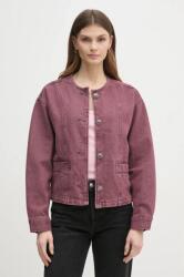 Pepe Jeans farmerdzseki DAENA BERRY női, rózsaszín, átmeneti, oversize, PL402525 - rózsaszín S