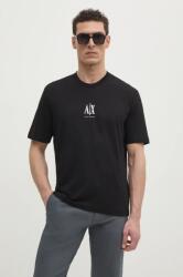 Giorgio Armani pamut póló fekete, férfi, nyomott mintás, XM000363 AF12308 - fekete XL