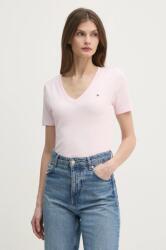 Tommy Hilfiger pamut póló női, rózsaszín, WW0WW40584 - rózsaszín XL
