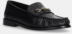 Tommy Hilfiger bőr mokaszin SOFT LEATHER HORSEBIT LOAFER fekete, női, lapos talpú, FW0FW08414 - fekete Női 37