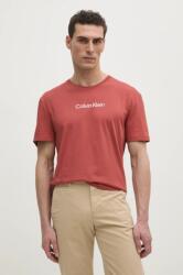 Calvin Klein pamut póló narancssárga, férfi, mintás, K10K111346 - narancssárga S
