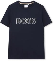 HUGO BOSS gyerek pamut póló sötétkék, nyomott mintás, J52034 - sötétkék 162