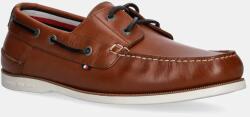 Tommy Hilfiger bőr mokaszin TH BOAT SHOE CORE LTH barna, férfi, FM0FM05569 - barna Férfi 42