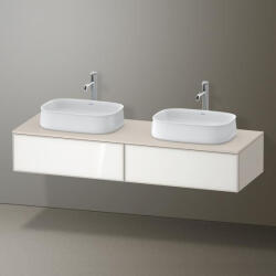 Duravit Zencha fiókos alsószekrény 160, fiókrendező nélkül, fehér üveg/matt taupe ZE4815B64830000 (ZE4815B64830000)