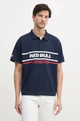 Red Bull Racing x Pepe Jeans pamut póló MOTO PANEL POLO sötétkék, nyomott mintás, RM540017 - sötétkék XL