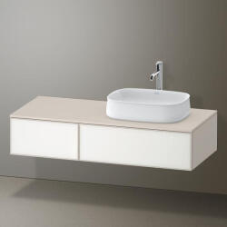 Duravit Zencha jobbos alsószekrény 130, fiókrendező nélkül, fehér üveg/matt taupe ZE4817064830000 (ZE4817064830000)