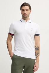 Tommy Hilfiger poló fehér, férfi, nyomott mintás, MW0MW38458 - fehér XL