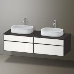 Duravit Zencha fiókos alsószekrény 160, fiókrendező nélkül, fehér üveg/matt grafit ZE4825B64800000 (ZE4825B64800000)