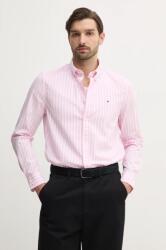 Tommy Hilfiger pamut ing férfi, legombolt galléros, rózsaszín, slim, MW0MW39159 - rózsaszín S