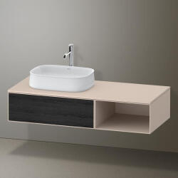 Duravit Zencha balos alsószekrény 130, fiókrendező nélkül, fekete tölgy/matt taupe ZE4818016830000 (ZE4818016830000)