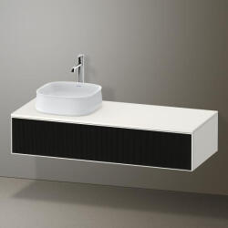 Duravit Zencha balos alsószekrény 130, fiókrendező nélkül, strukturált fekete/matt fehér ZE4812L63840000 (ZE4812L63840000)