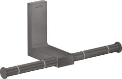Hansgrohe Universal négyszögletes dupla WC papír tartó szálcsiszolt fekete króm 42657340 (42657340)