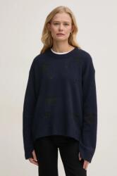 Zadig&Voltaire gyapjú pulóver női, sötétkék, KWSW01598 - sötétkék M