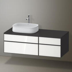 Duravit Zencha balos alsószekrény 130, fiókrendező nélkül, fehér üveg/matt grafit ZE4826064800000 (ZE4826064800000)