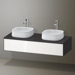 Duravit Zencha fiókos alsószekrény 130, fiókrendező nélkül, fehér üveg/matt grafit ZE4813B64800000 (ZE4813B64800000)