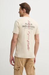 Alpha Industries pamut póló fekete, férfi, nyomott mintás, 148516 - bézs S