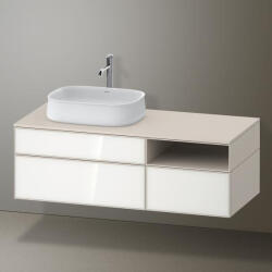 Duravit Zencha balos alsószekrény 130, fiókrendező nélkül, fehér üveg/matt taupe ZE4828064830000 (ZE4828064830000)