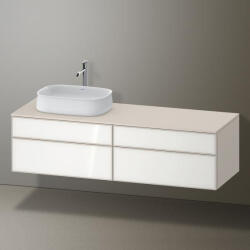 Duravit Zencha balos alsószekrény 160, fiókrendező nélkül, fehér üveg/matt taupe ZE4824L64830000 (ZE4824L64830000)
