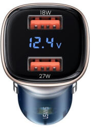 USAMS Cc154 C29 Dupla Usb Szivargyújtó Gyorstö Ltőfej 45w Arany