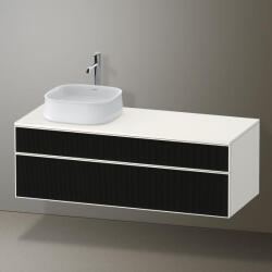 Duravit Zencha balos alsószekrény 130, fiókrendező nélkül, strukturált fekete/matt fehér ZE4822L63840000 (ZE4822L63840000)