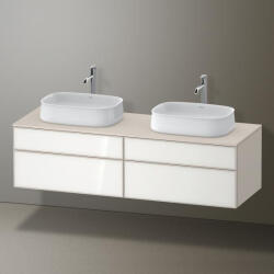 Duravit Zencha fiókos alsószekrény 160, fiókrendező nélkül, fehér üveg/matt taupe ZE4825B64830000 (ZE4825B64830000)