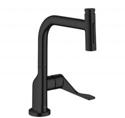 Hansgrohe Citterio egykaros konyhai csaptelep kihúzható kifolyóval és sBoxal, matt fekete 39862670 (39862670)