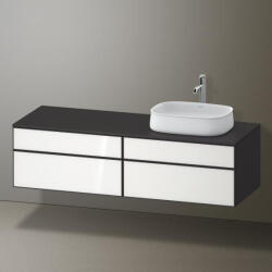Duravit Zencha jobbos alsószekrény 160, fiókrendező nélkül, fehér üveg/matt grafit ZE4824R64800000 (ZE4824R64800000)