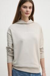 Calvin Klein pamut melegítőfelső bézs, női, nyomott mintás, kapucnis, K20K205449 - bézs S