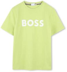 HUGO BOSS gyerek pamut póló zöld, nyomott mintás, J52030 - zöld 150